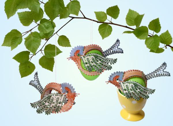 644 Klöppelbrief Vögelchen „Buchfink"